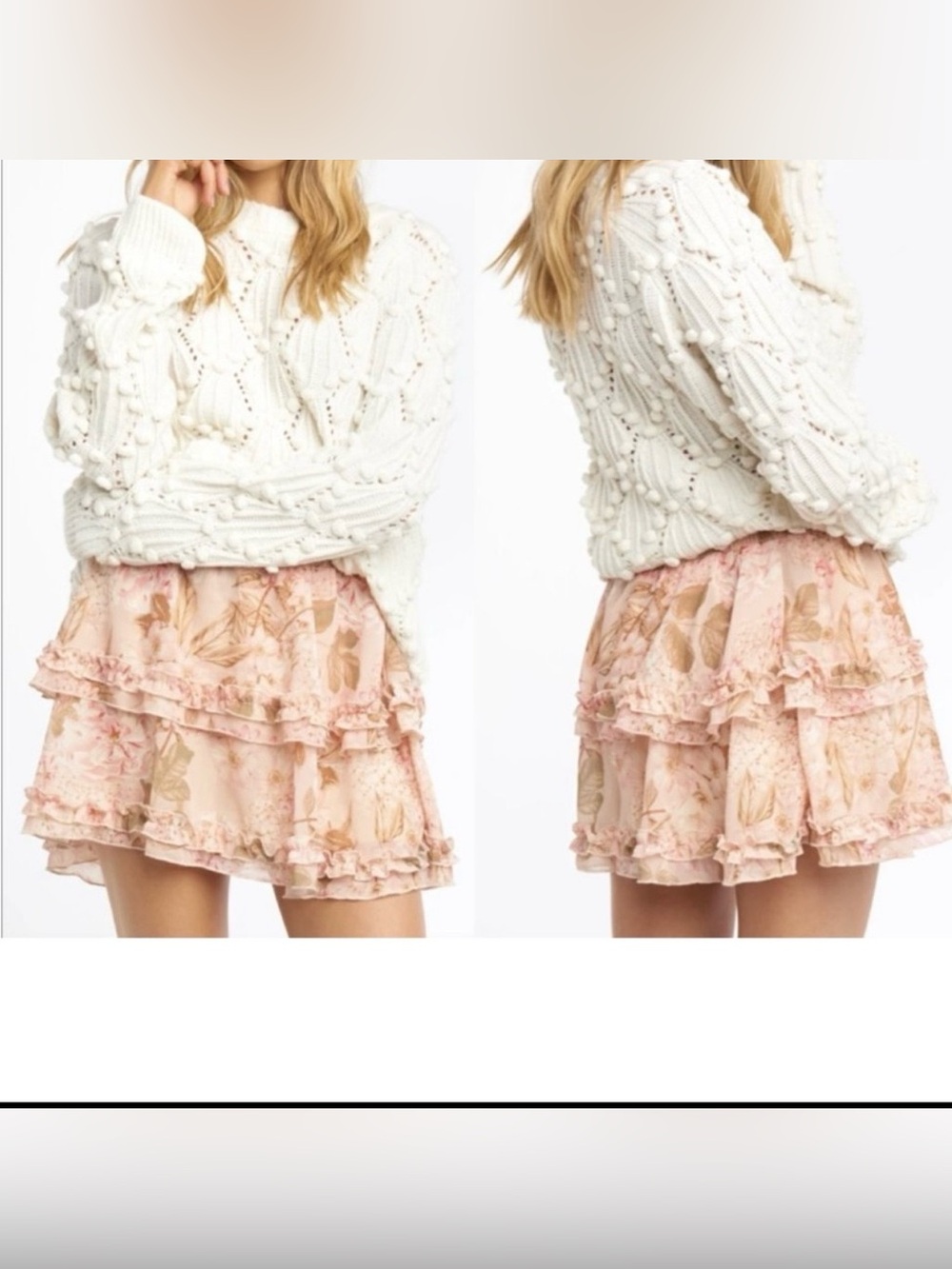 SHOW ME YOUR MUMU Shae Smocked Hydrangea Blooms Ruffle Mini Skirt Size XS